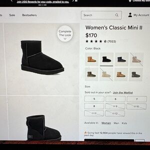 Flash sale —— BLACK womens UGGs - classic mini II